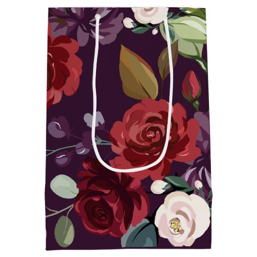 7lx4.5wx10h Medium Geschenktasche Plum Lila Rose G Mittlere Geschenktüte (Rückseite)