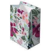 7lx4.5wx10h Medium Geschenktasche Tropische Blume Mittlere Geschenktüte (Vorderseite Schrägansicht)