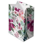 7lx4.5wx10h Medium Geschenktasche Tropische Blume Mittlere Geschenktüte (Vorderseite Schrägansicht)