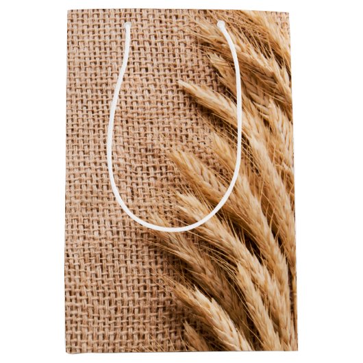 7lx4.5wx10h mittelgroße Geschenktüte Weizen auf Bu (Vorderseite)