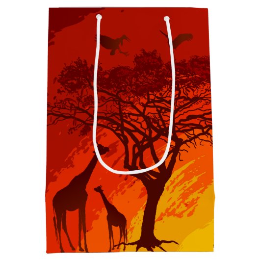 7lx4.5wx10h Mittlere Geschenktasche afrikanische S Mittlere Geschenktüte (Rückseite)