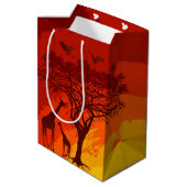 7lx4.5wx10h Mittlere Geschenktasche afrikanische S Mittlere Geschenktüte (Rückseite Schrägansicht)