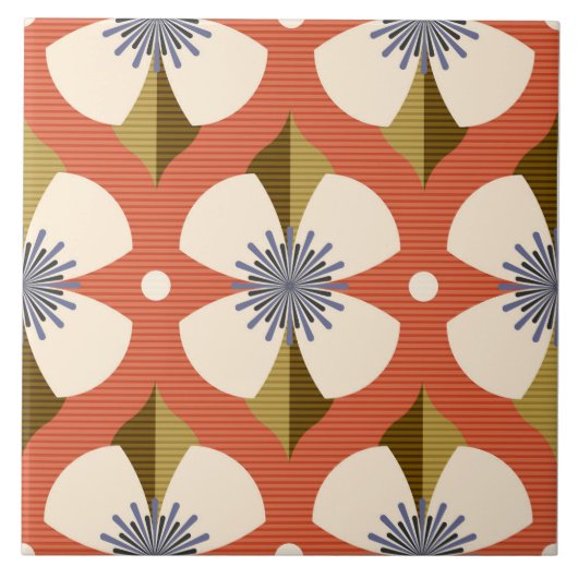 7os Buttercup Blume braun Fliese (Vorderseite)