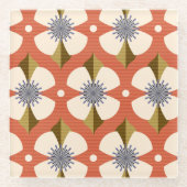 7os Buttercup Blume braun Glasuntersetzer (Vorderseite)