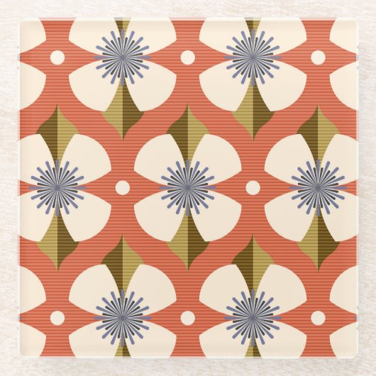 7os Buttercup Blume braun Glasuntersetzer (Vorderseite)