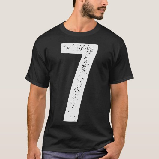 7th Birthday 7 Years Uniform Srts Team Jersey Numb T-Shirt (Vorderseite)