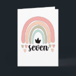 7th Birthday Boho Rainbow Party Kids 7 Years Old Karte<br><div class="desc">Perfect for the 7th boho rainbow birthday party of a seven-year-old,  who is celebrating his seventh birthday. Cute birthday gift for a 7-year-old,  who loves rainbows.</div>