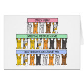 7th Birthday Cartoon Cats (Vorderseite (Horizontal))