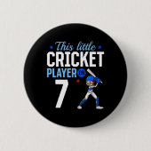 7th Birthday Cricket Player  Button (Vorderseite)