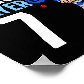 7th Birthday Cricket Player  Poster (Ecke)