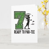 7th Birthday Gift Golf Player 7 Year Old Boy Karte (Gelbe Blume)