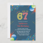 7th Birthday I Was 6 Now I’m 7 custom Einladung (Vorderseite)