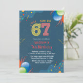 7th Birthday I Was 6 Now I’m 7 custom Einladung (Stehend Vorderseite)