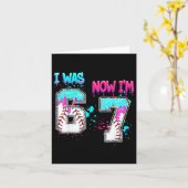 7th Birthday I Was 6 Now I'm 7 Baseball Ice Cream  Karte (Gelbe Blume)