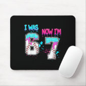 7th Birthday I Was 6 Now I'm 7 Baseball Ice Cream Mousepad (Mit Mouse)