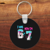 7th Birthday I Was 6 Now I'm 7 Baseball Ice Cream Schlüsselanhänger (Vorderseite)