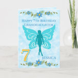 7th Birthday Karte<br><div class="desc">Blue Fairy 7th birthday card feature a blue fairy on cloudy blue background and a large number 7 on the front of the card. This card can be personalized from Granddaughter to Daughter, Sister, Niece or Cousin or the wording removed if desired. A lovely design for any little girl who...</div>