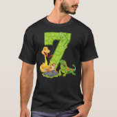 7th Birthday Snake Lizard Reptile 7 Year Old Birth T-Shirt (Vorderseite)