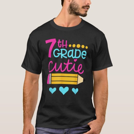 7th Grade Cutie First Day of School Back to School T-Shirt (Vorderseite)