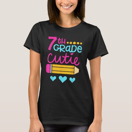 7th Grade Cutie First Day of School Back to School T-Shirt (Vorderseite)