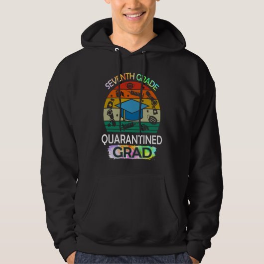 7th Grade Graduation Quarantine Senior 2021 Gradua Hoodie (Vorderseite)