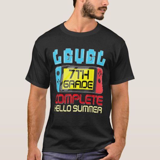 7th Grade Level Complete Last Day Of School Gradua T-Shirt (Vorderseite)