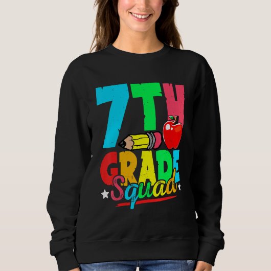 7th Grade Squad Cute Back To School First Day Of S Sweatshirt (Vorderseite)