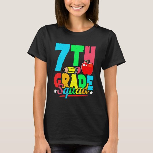 7th Grade Squad Cute Back To School First Day Of S T-Shirt (Vorderseite)