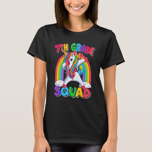7th Grade Squad Dabbing Unicorn Back to School Kid T-Shirt (Vorderseite)