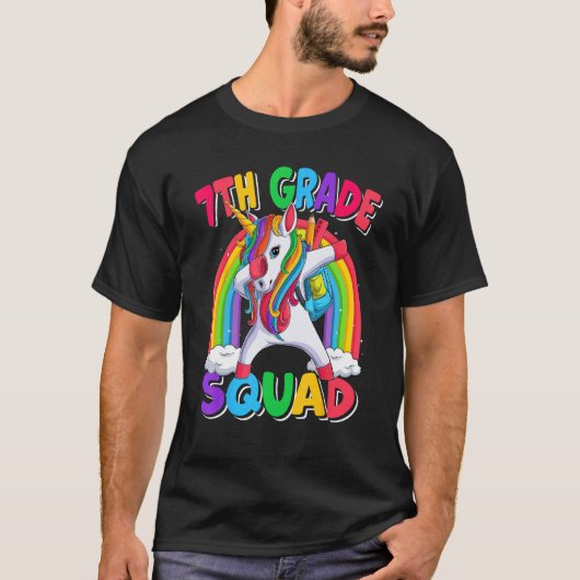 7th Grade Squad Dabbing Unicorn Back to School Kid T-Shirt (Vorderseite)