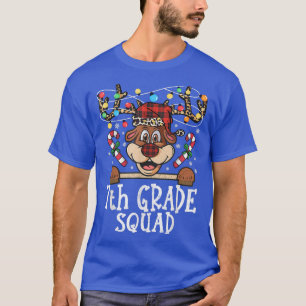 7th grade Squad Reindeer Christmas Teacher squad X T-Shirt