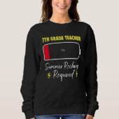 7th Grade Teacher Summer Recharge Required Last Da Sweatshirt (Vorderseite)