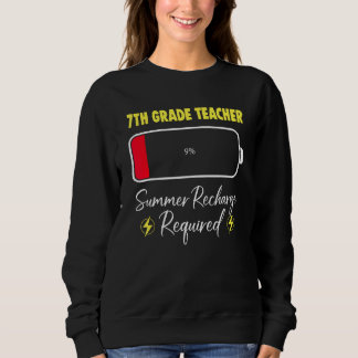 7th Grade Teacher Summer Recharge Required Last Da Sweatshirt
