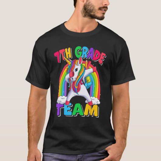 7th Grade Team Dabbing Unicorn Back to School Kids T-Shirt (Vorderseite)