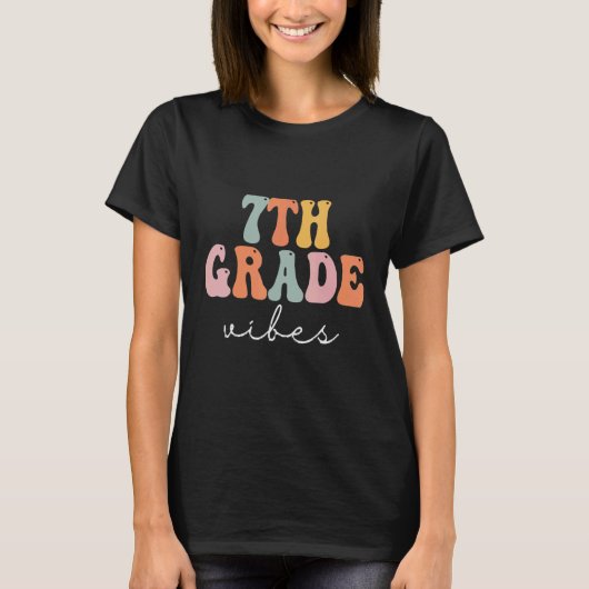 7th Grade Vibes Retro Groovy Women T-Shirt (Vorderseite)