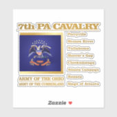 7th PA Cavalry (BH) Aufkleber (Blatt)