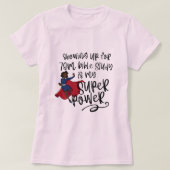 7Uhr SISTER SUPER POWER (dunkle Haut) Rosa Kurz T-Shirt (Design vorne)