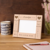 7x5 BEST Opa je Großkinder Namen Geätzte Rahmen (Linke Ecke)