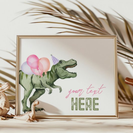 7x5 Dinosaurier Editable Sign Card Einladung