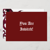 7x5 Vampire Bat Red Halloween Einladung (Vorne/Hinten)