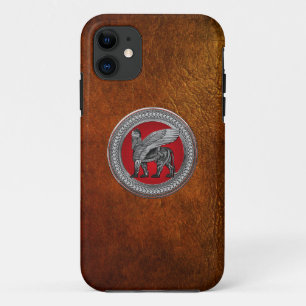 [800] Assyrian Winged Lion: Silver & Black Lamassu Case-Mate iPhone Hülle