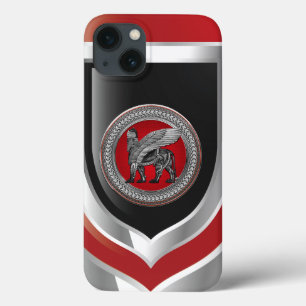 [800] Assyrian Winged Lion: Silver & Black Lamassu Case-Mate iPhone Hülle