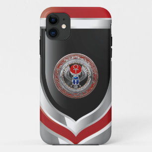 [800] Sacred Silver Egyptian Winged Scarab & Ankh Case-Mate iPhone Hülle