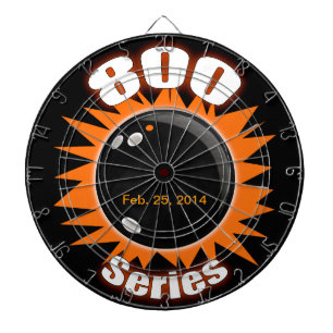 800er-Serie in Schwarz und Orange Dartscheibe