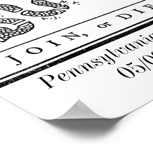 800px-Joinordie (800 x 554), Pennsylvania Gazet... Poster (Ecke)