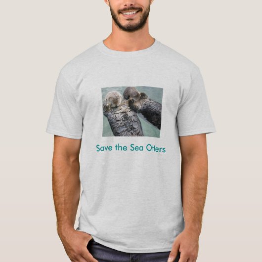 800px-Sea_otters_holding_hands, retten das Meer T-Shirt (Vorderseite)