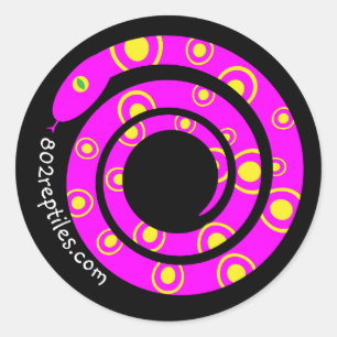 802 Reptilien Hot Pink Runder Aufkleber