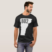 802 Vermont Area Code Pride Staat Kontur T-Shirt (Vorne ganz)