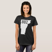 802 Vermont Area Code Stolz Staatsumriss T-Shirt (Vorne ganz)