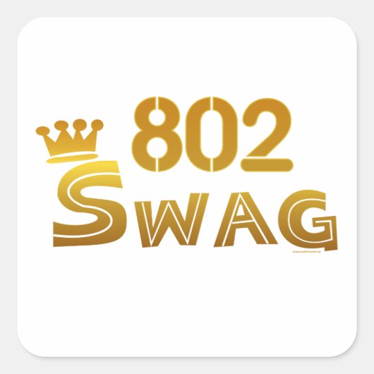 802 Vermont Swag Quadratischer Aufkleber (Vorderseite)